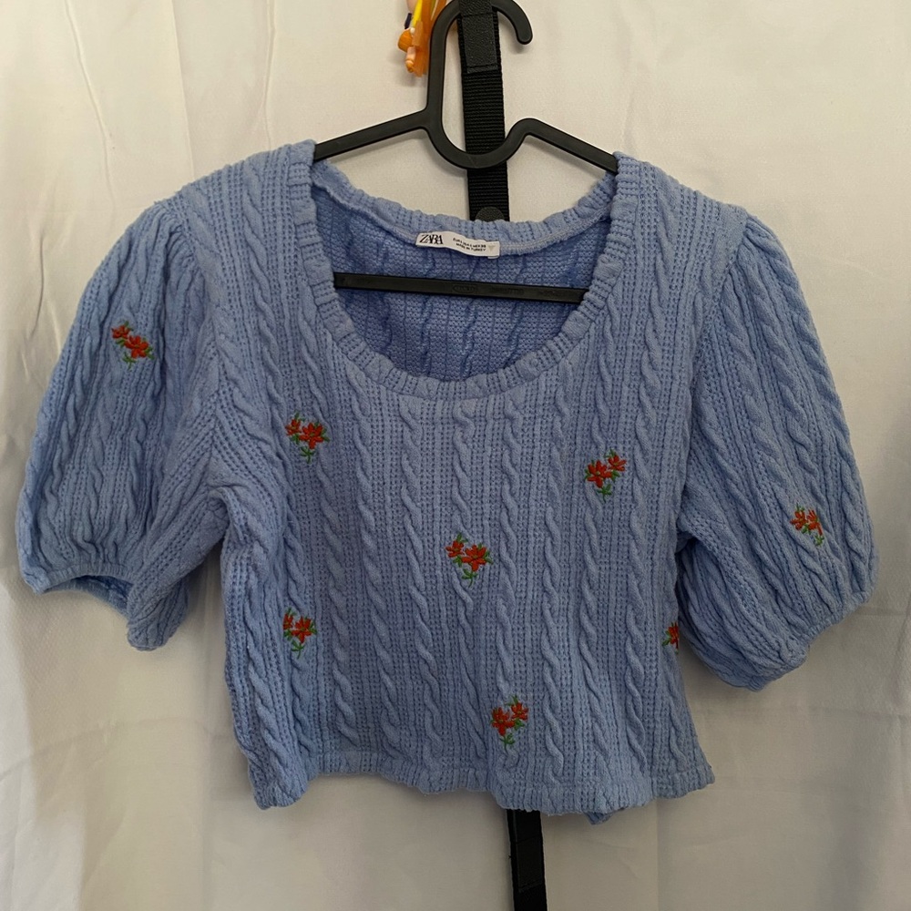 Zara Flower Knit Top